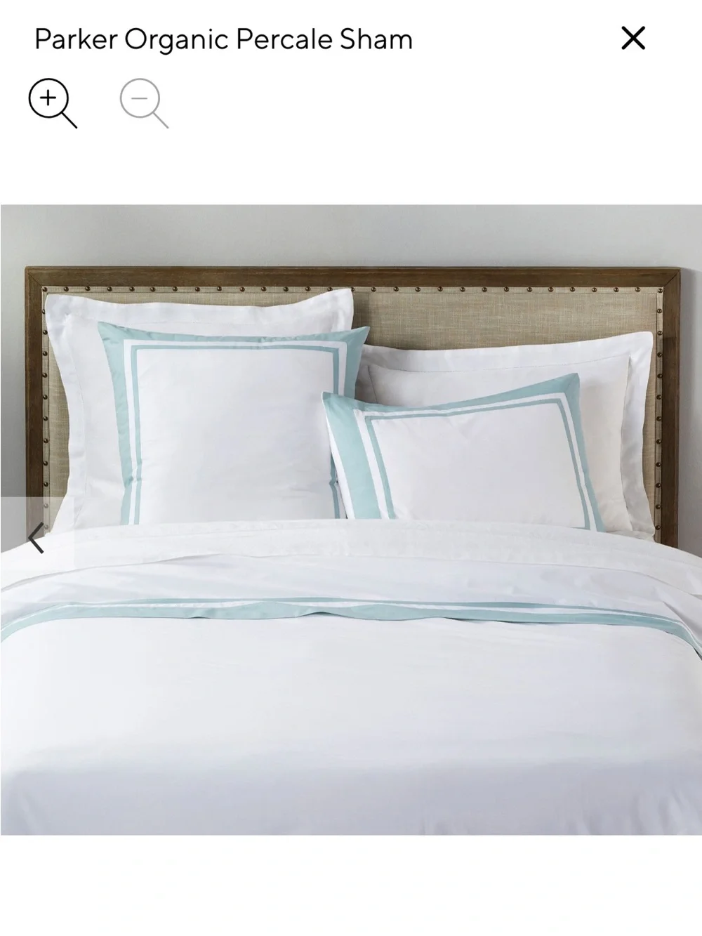 NWT, Pottery Barn- Parker Organic Percale Sham, Euro, SEA GLASS (*READ*)